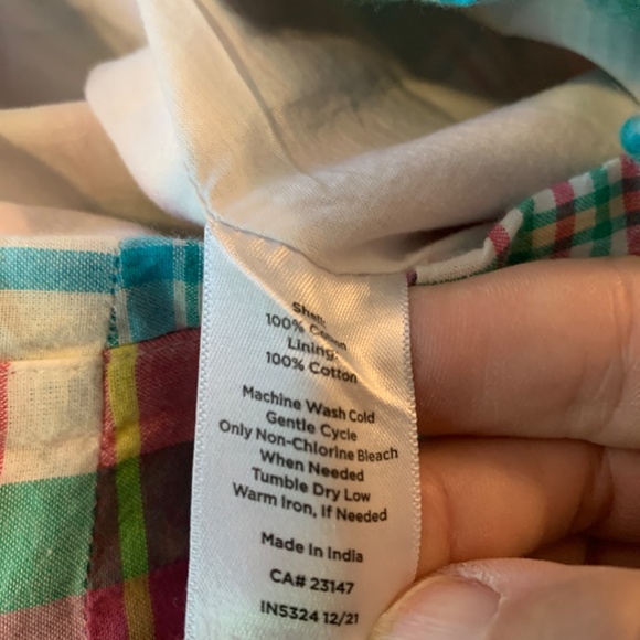 Talbots a line side zip madras skirt. Worn 1x then clesned.‎ - Picture 4 of 5